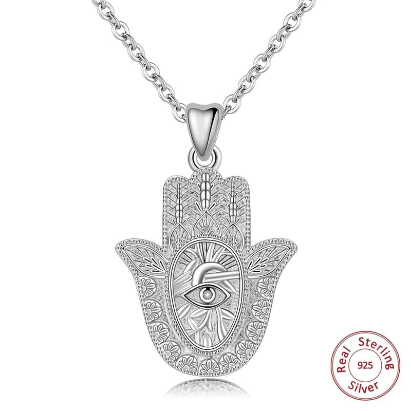 15 Hamsa Necklaces Made with 925 Sterling Silver