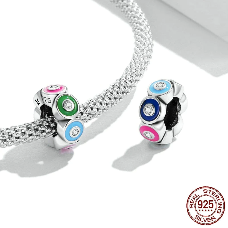 925 Sterling Silver Charm For Pandora Bracelets Evil Eye Travel